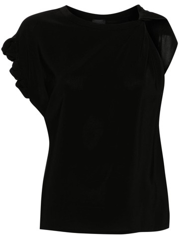PINKO - asymmetric crepe blouse - women - Viscose/Elastane - S - Black