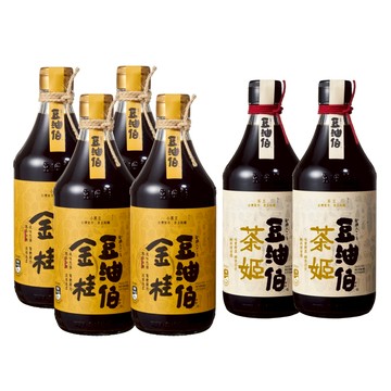 【豆油伯】金桂釀造醬油500mlx4 ＋ 茶姬釀造醬油500mlx2瓶 （共6瓶）_廠商直送