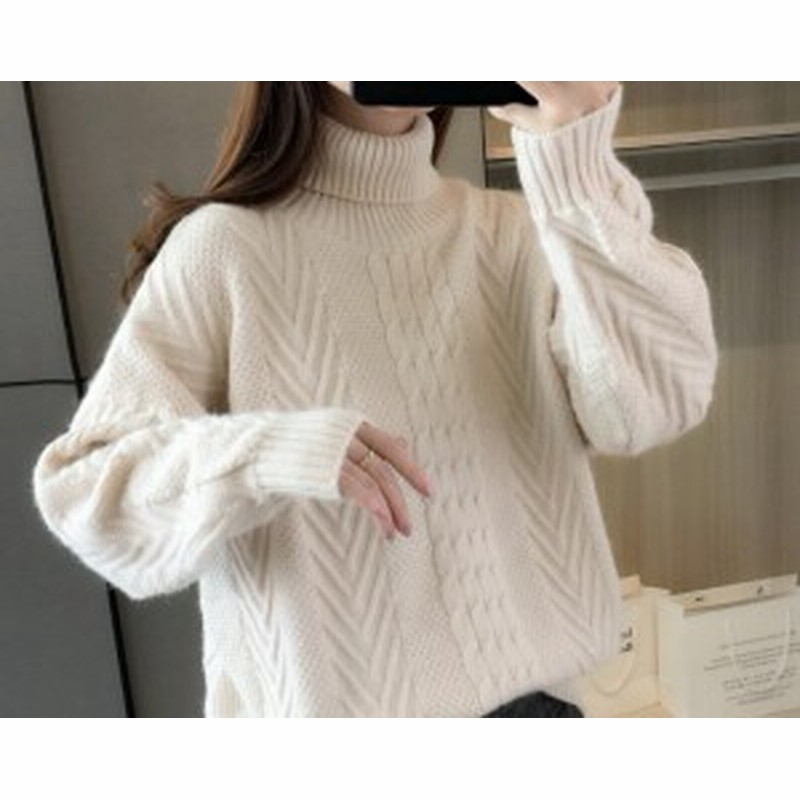 韓国 ファッション レディース 冬 トップス タートルネック 長袖 ニット セーター無地 レッド パープル ブルー ホワイト ブラック ボリュ 通販 Lineポイント最大1 0 Get Lineショッピング