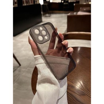 高級感磨砂直邊軟殼適用蘋果15/14/12/13手機殼簡約防指紋15promax硅膠防摔女款iPhone11男鏡頭全包XR保護套