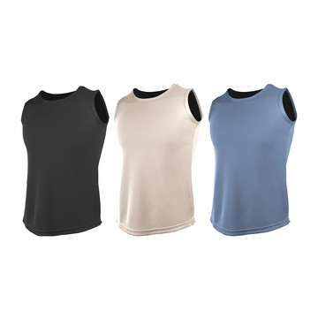 MI MI LEO 女款 台製 竹炭科技抑菌背心3件組 胸圍 40cm 衣長 60cm 下擺寬 46cm 內著穿搭 升溫發熱 修身版型 透氣涼爽 吸排速乾 消臭抑菌  M  黑色 + 奶杏色 + 灰藍色