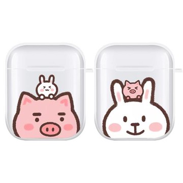 可愛情侶耳機殼適用Airpods保護套1代2代蘋果3代軟AirpodsPro小豬4代新款