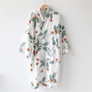 日系和服睡裙睡袍女長袖汗蒸服純棉紗布春秋季日式浴袍家居袍薄款