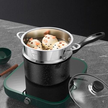 雪平鍋嬰兒寶寶輔食鍋煮粥不粘鍋多功能湯鍋煎煮一體麥飯石小奶鍋