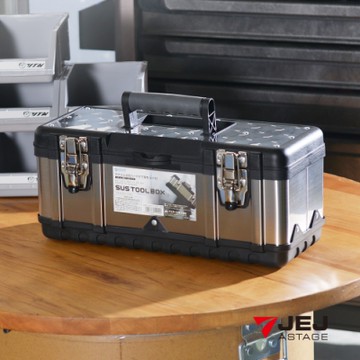 日本JEJ STB-390硬漢不鏽鋼雙層分隔式手提工具箱(39x18.5x17cm)