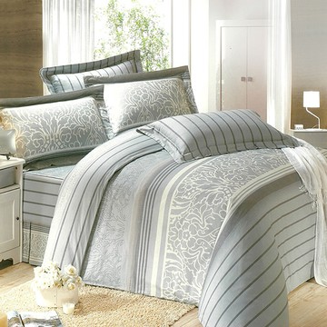 雙人/加大 - 五件式床罩組  / 40支精梳棉 / 華爾曼 台灣製