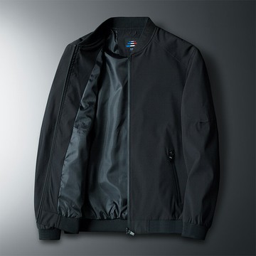 中年男裝爸爸春秋季裝休閑夾克外套加肥加大碼中老年人男士上衣服