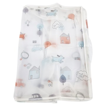 PEVA 防水 透明 衣物 棉被收納袋 6件套裝  水果 + 鯨魚 + 幸福的家 半透明色  大(57 x 40 x 22cm)  1組