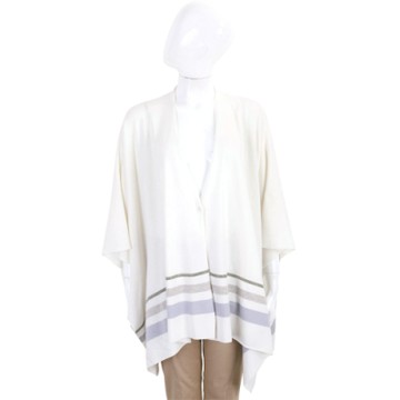 FABIANA FILIPPI 米白色喀什米爾羊絨披肩式針織罩衫