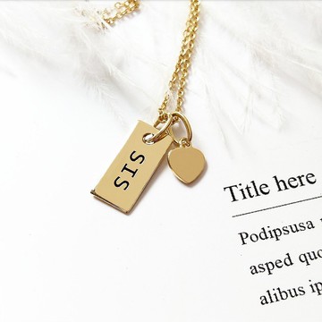 DoriAN SIS字母閨密姊妹925純銀18K金項鍊 附純銀保證卡 禮物包裝