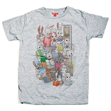 T-shirt 短袖、第一章、兔子、送禮、男女皆宜、棉混紡、柔軟、舒適。