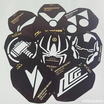 臺灣熱賣 羽球拍LOGO板動漫蜘蛛人雷神yy勝利LIning林丹高品質球拍DIY設計林丹李宗偉YY專業LOGO板