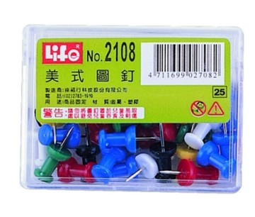 徠福 豪華型 圖釘 /盒 NO.2108