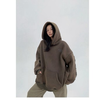 【RICECAKE & OISIS】美式重工 做舊刺繡 帽t 高級感 百搭 oversize 連帽衛衣 女