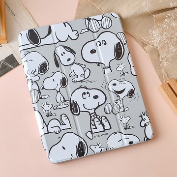 SNOOPY史努比線條史努比強悍磁吸iPad三折保護殼
