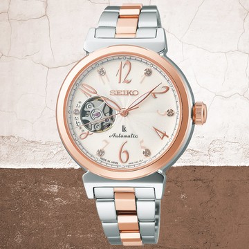 SEIKO 精工 Lukia系列 經典開芯機械腕錶 34.6mm (4R38-02N0KS/SSVM060J)