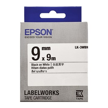 EPSON 愛普生 台灣公司貨 標籤帶 9mm  白底黑字  9m