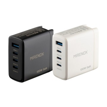 Mirenex MIRENEX 氮化鎵GaN多孔電源供應器 PD100W AC-DK73T.適用emirai 行動電源 插座快充頭 USB充電頭 豆腐頭