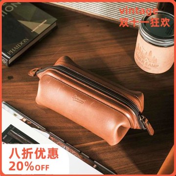 Reforged Horween植鞣革手拿包口金手工復古皮具收納包化妝包手包