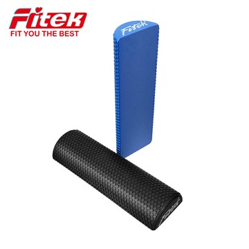 【Fitek】高密度 半圓瑜珈柱 半圓平衡柱 平衡訓練 防撞條 矯正枕 長度45公分EVA材質 黑色／藍色