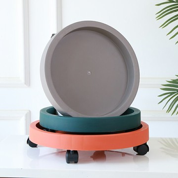 花盆托盤帶輪 /大型盆栽花盆移動托盤帶萬向輪特大加厚家用圓形花盆蓄水滾輪底座  園藝用品 園藝小物