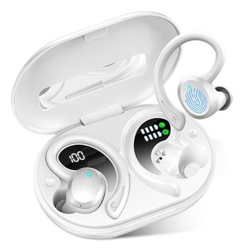 德斯外貿新款Q38耳掛式無線智能5.2藍牙耳機數顯電量一件代發貼標