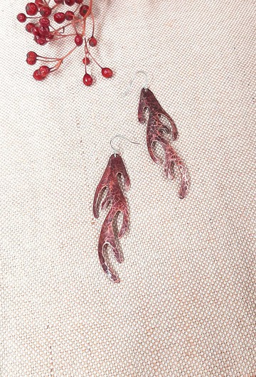 迷霧森林/鹿角耳環/原創手作