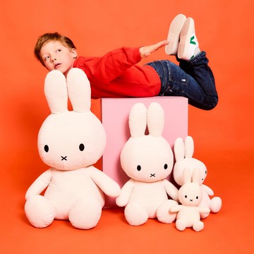 BON TON TOYS 米菲兔ECO燈芯絨填充玩偶-白(四種尺寸)