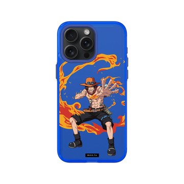 iPhone 15 Pro Max Clear 激光藍 - 航海王 One Piece - 角色系列-艾斯的火焰果實