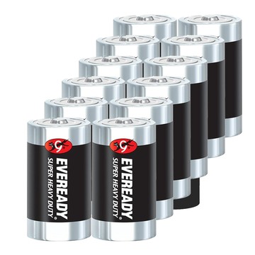 【永備EVEREADY】1235SW2黑金鋼 碳鋅電池2號(C)12入裝(錳乾電池 黑錳電池 乾電池)