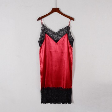 女通勤英倫中長裙吊帶裙無袖連衣裙子寬松腰蕾絲邊