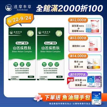 【買一送一】BmpP®美國專利山苦瓜胜肽（90顆/盒．共2盒）