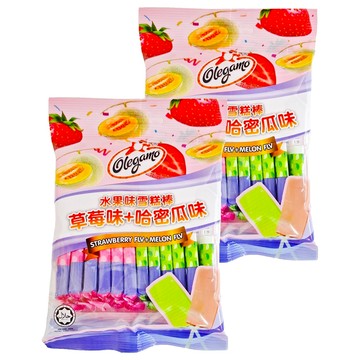 Olegamo 歐拉歌夢 水果味雪糕棒 草莓+哈密瓜口味  96g  2袋