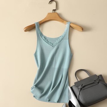 冰絲針織吊帶背心女夏季2024新款韓版修身內搭無袖洋氣打底衫上衣