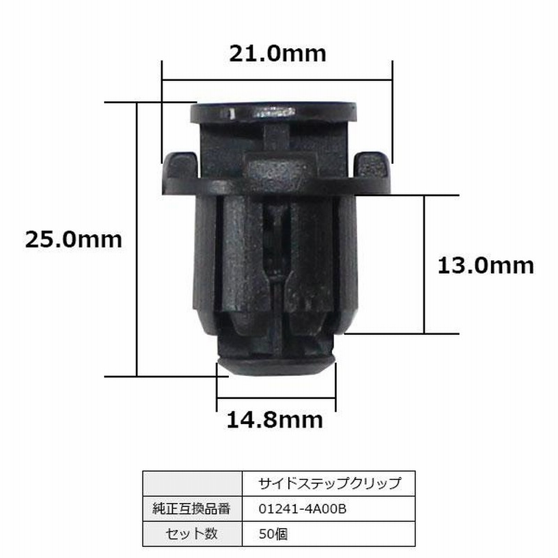 サイドステップクリップ サイドスポイラー プッシュリベット クリップ ピン 純正品番 互換 01241-4A00B 日産 50個セット |  LINEショッピング