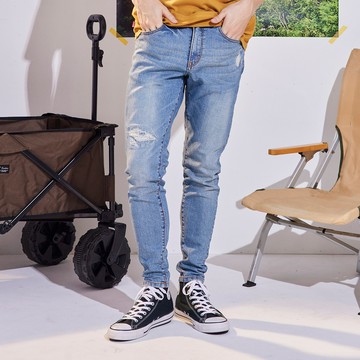 EDWIN｜男裝｜經典刷破窄管丹寧錐形褲