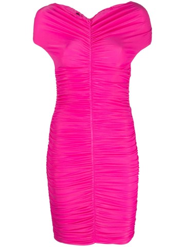 THE ANDAMANE - Nicola off-shoulder draped minidress - women - Polyamide/Spandex/Elastane - 44 - Pink