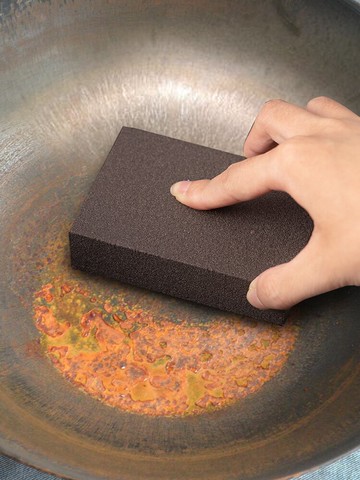 廚房魔力擦金剛砂海綿擦鍋底除銹神器去黑垢污漬油污油漬擦鍋除垢