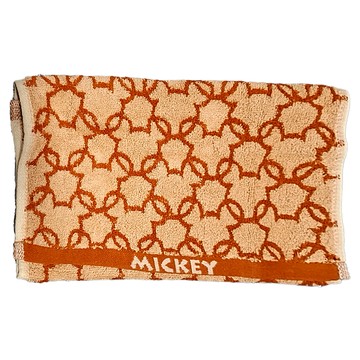 Disney 迪士尼 米奇經典花紋洗臉巾(棕) 28*51CM 60G  1入  棕