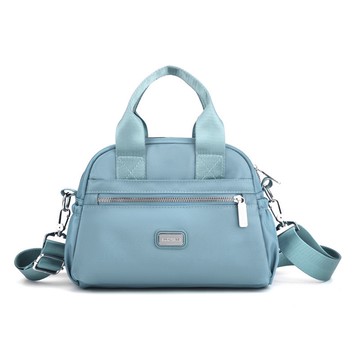 【I.Dear】時尚素面尼龍防潑水手提肩背波士頓包斜背包(BG153天藍)