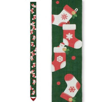 京都手繪細亞麻吊飾-聖誕老公公與聖誕襪(TS-3026)