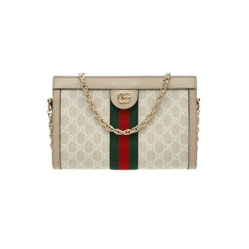 GUCCI 503877 OPHIDIA 織帶拼接信封包磁釦鏈條包
