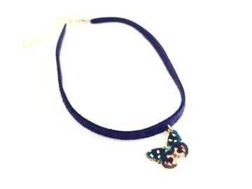 「古典蝴蝶頸鍊-神秘藍紫款」