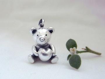 傳愛小熊‧泰迪熊 | 純銀項鍊墜子 | 手工限量含18吋銀鍊