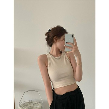Velpro 現貨｜夏天必備削尖短版背心 無袖 露臍 直角肩 (3 colors)
