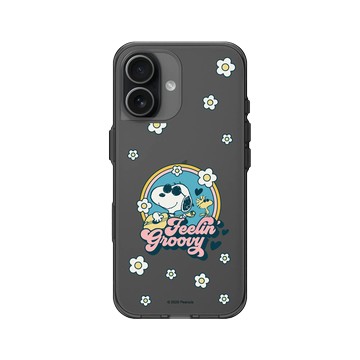 iPhone 17 Clear (相機按鈕) 酷墨灰 - 史努比 Snoopy - 開心小花