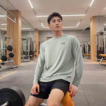 (免運)安德瑪長袖T恤男士2025秋季訓練服跑步健身衣速干衣衛衣運動上衣