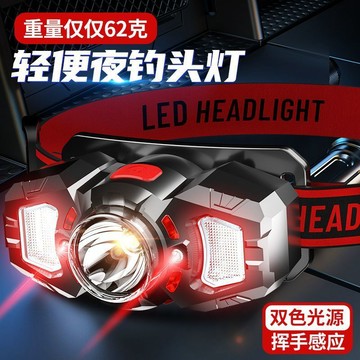🛒臺灣24h🌳頭燈強光充電超亮感應頭戴式照明超長續航戶外釣魚小手電筒