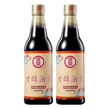 金蘭 甘醇油膏 純釀造醬油基底 糯米增添香氣 味美甘甜 適合沾拌各式小吃  590ml  2瓶
