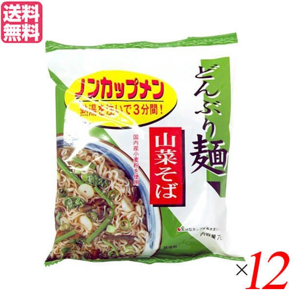 蕎麦 そば インスタント トーエー どんぶり麺・山菜そば 78g 12袋セット 送料無料